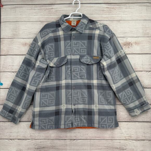 Life is Good Southwest Lined Flannel Shacket Jacket Mens XL Gray White - Picture 1 of 12